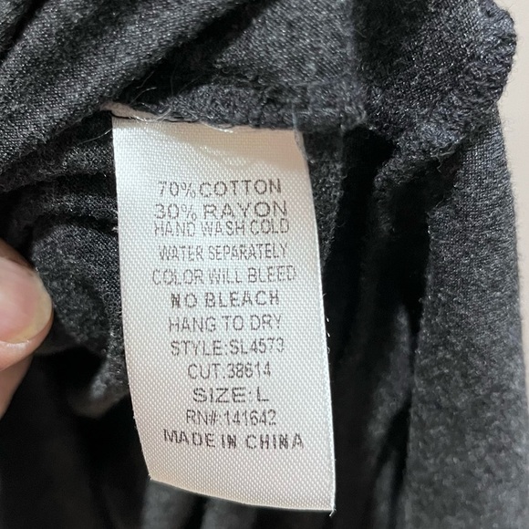 She + Sky Charcoal Gray Tie Dye Hem Fit & Flare Tunic or Dress Sleeveless Sz L - Picture 8 of 8